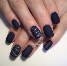 Navy And Silver Gel Nails, Navy Blue Dip Powder Nails Design, Navy Inspired Nails, Matte Blue And Gold Nails, Moody Blue Nails, Black And Blue Nail Designs Short, Classy Navy Blue Nails, Black With Blue Nails, Navy Matte Nails Design