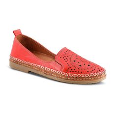 These Spring Step Ingrid leather loafers are perfect for a summer party, special occasion, or completing your office attire. Click this FOOTWEAR GUIDE to find the perfect fit and more! FEATURES Intricate details Flexible sole Slip-on for easy on and offDETAILS Leather upper and lining Rubber outsole Round toe Slip-on 0.75-in. heel height Spot clean Imported Size: 39. Color: Red. Gender: female. Age Group: adult. Summer Slip-on Loafers With Perforations, Spring Slip-on Flats With Perforated Toe Box, Spring Slip-on Flats With Perforations, Summer Leather Loafers With Perforations, Summer Slip-on Flats With Perforations, Leather Loafers With Perforations For Summer, Leather Perforated Loafers For Summer, Summer Leather Slip-ons With Perforations, Leather Slip-ons With Perforations For Summer