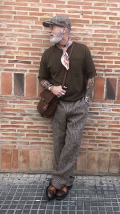 Summer Gentleman Outfit, Retro Male Outfits Aesthetic, Eclectic Grampa Aesthetic, Old Man Clothes Aesthetic, Old Man Outfit Aesthetic, Electric Grandpa Fashion, Japanese Grandpa Style, Italian Grandpa Style, Old Person Outfit