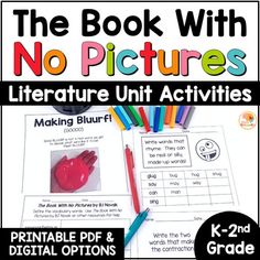 the book with no pictures literature unit activities