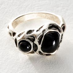 Nwt And In Original Plastic Bag. Free People Gloria Ring In Silver Onyx Size 7. Just As Bold As It Is Beautiful, This Undeniably Unique Ring Is Featured In A Chunky Design With Natural Stone And Hammered Metal Detailing Throughout For A True Lived-In Look. Features: Thick Band, Textured Surface, Resin Inlaywhy We It: Stacked Or Styled Solo, This Stunning Ring Was Designed To Stand Out. Care + Content Import 18% Acrylic 2% Cubic Zirconia 80% Zinc Nickel-free Black Everyday Jewelry, Nickel-free Black Metal Rings, Everyday Silver Onyx Jewelry, Black Sterling Silver Metal Ring, Chunky Silver Rings, Silver Rings Simple, Free People Jewelry, Chunky Rings, Hammered Metal