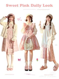 Peach Inspired Outfit, Japanese Cute Outfits, Mori Style Outfits, Morikei Outfits, Pink Outfit Casual, Pink Preppy Outfit, Pink Coquette Outfit, Pale Pink Outfit, Otome Fashion