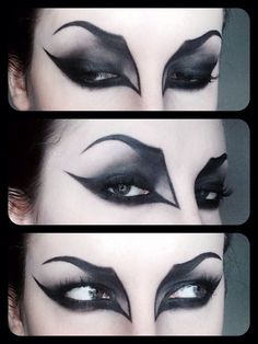 Love it! Now HERE is some Halloween make-up! Horror Smink, Makeup Wings, Uhyggelig Halloween, Witch Makeup