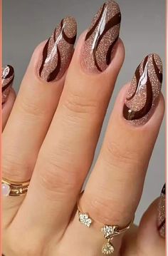 Brown Nail Art, Brown Nail, Brown Nails Design, September Nails, Smink Inspiration, Holiday Glam, Art Pen, Brown Shade