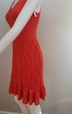 Knit Dress, Sexy V Neck Short Sleeve Summer Dress By Cynthia Rowley. A Pretty Orange Dress To Make Your Everyday Wear More Colorful, No Matter Work Or Leisurely Weekend Dress Size. Small Fitted Knitted Sleeveless Mini Dress, Fitted Knitted Dresses, Stretch Knitted Knee-length Dress, Knitted Stretch Knee-length Dresses, Fitted Knitted Mini Dress For Beach, Fitted Knee-length Crochet Summer Dress, Fitted Crochet Midi Length Sundress, Fitted Knee-length Crochet Dress For Summer, Fitted Crochet Sundress For Spring