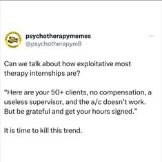 a tweet with the caption'can we talk about how explanative most therapy intensities are? '