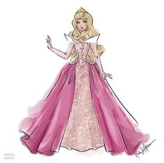 a drawing of a barbie doll wearing a pink dress