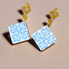 🍋 Each earring showcases a handpicked lemon print, inspired by the vibrant colors and juicy aromas of sun-kissed orchards. Let these earrings transport you to an Italian paradise every time you wear them! 🍋 Unleash Your Inner Fashionista: Crafted with attention to detail, our Majolica Tile Earrings are a fusion of vintage charm and contemporary style. 🍋 Lightweight and Comfortable: We understand the importance of comfortable accessories, which is why these earrings are designed to be feather- Tile Earrings, Square Tile, Crisp White Shirt, Lemon Print, Summer Hat, Feather Light, Square Earrings, Saved Items, Sun Kissed