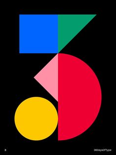 a black background with an abstract design in the center and yellow, green, red, blue, and pink circles