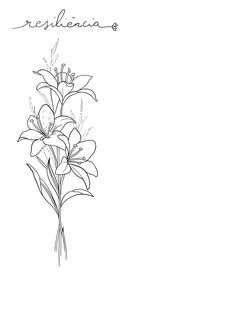 a black and white drawing of flowers on a white background with the word, resplecino