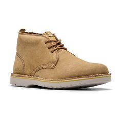 Comfort, versatility, and timeless style - chukka boot Eastridge mid ticks every box with its classic lace-up silhouette and premium suede uppers. Inspired by workwear aesthetics, this everyday profile is complete with a lightweight, lugged outsole that makes light work of slippery pavements. Style it with everything from denim to chinos for effortless looks that are all-tied-together. Premium sand suede upper Heritage stitch-down construction Lace closure offers a secure, custom fit Soft foam f Classic Lace-up Chukka Boots For Walking, Casual Brown Lace-up Chukka Boots, Brown Chukka Boots With Rubber Sole For Semi-formal Occasions, Brown Lace-up Chukka Boots With Reinforced Toe, Heeled Lace Up Boots, Masculine Brown Lace-up Chukka Boots, How To Make Light, Brown Boots, Lace Boots