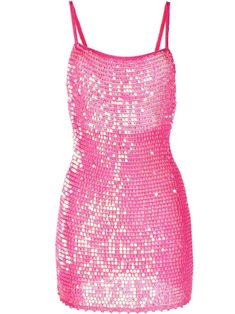 Retrofete Kinley Sequin Crochet Dress - Farfetch Pink Sparkly Dress, Sequin Crochet, Dress Png, Pink Sparkly, Flamingo Pink, Pink Crochet, Versace Outfit, Dress Pink, Crochet Dress