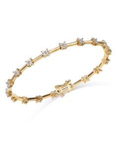 Bloomingdale's Fine Collection Diamond Flower Cluster Station Bracelet in 14K Yellow Gold, 1.00 ct. t.w. - Exclusive Dope Jewelry Accessories, Cluster Bracelet, Station Bracelet, Cluster Bracelets, Flower Cluster, Bracelets Gold Diamond, Hanukkah Gifts, Dope Jewelry, Buying Diamonds