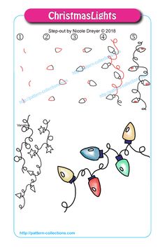 christmas lights clip art for kids to color and print on the back of a card