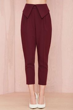 Nasty Gal Fold Ya So Trouser - Pants | Bottoms | Clothes | All Palazzo Pants Outfit, Burgundy Pants, Shop Pants, Fashion Tops Blouse, Trousers Pants, Pants Design, Pants Pattern, Mode Inspiration