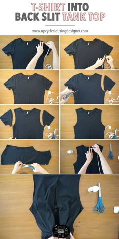 the instructions for how to make an easy t - shirt tank top from old shirts