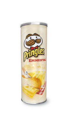 a can of pringles on a white background