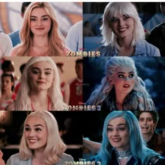 many different pictures of the same person with blonde hair