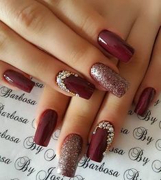 Engagement Nail Art, Red Wedding Nails, Indian Nail Art, Nails February, Indian Nails, Bridal Nails Designs, Engagement Nails, Wedding Nail Art Design