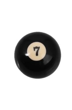 a black and white pool ball with the number seven in it's center hole