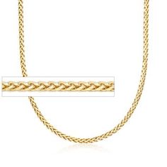 Ross-Simons - 3.2mm 14kt Yellow Gold Franco Wheat Chain Necklace. 20". Pair it with a pendant or flaunt it on its own for a very classic look which will never go out of style: our 3.2mm franco wheat chain necklace is a wardrobe must-have. Detailed with diamond-cut and polished finishes. Lobster clasp, 14kt yellow gold franco wheat chain necklace. Elephant Pendant Necklace, Twisted Bangle, 14k Yellow Gold Necklace, Yellow Gold Bangle, Diamond Birthstone, Gold Rope Chains, Pearl Jewelry Sets, Yellow Gold Necklace, Pretty Necklaces