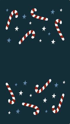 candy canes and stars on a blue background