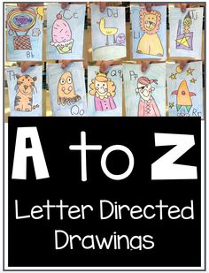 a-to-z-directed-drawing Directed Drawing Kindergarten, Alphabet Journal, Abc Countdown, Kindergarten Drawing, Kindergarten Letters, Alphabet Kindergarten, Abc Activities, Directed Drawing, Letter Activities