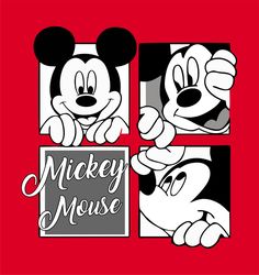 the mickey mouse logo has been changed to be black and white