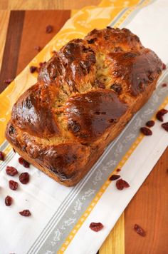 a loaf of bread sitting on top of a table