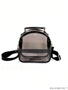 BagForLove - Stylish Transparent PVC Purse - Stadium Approved 12x12x6 Bag for Concerts, Sports & Festivals Product Description Color Multicolor Type Square Bag Bag Size Mini Strap Type Top Handle Pattern Type Plain Closure Type Zipper Style Fashionable Material PVC Size Chart INCH CM Strap Length Bag Length Bag Width Bag Height Handle Height 55.1 inch 6.9 inch 2.8 inch 6.1 inch 0.8 inch Strap Length Bag Length Bag Width Bag Height Handle Height 140 cm 17.5 cm 7 cm 15.6 cm 2 cm Details Pictures S School Bag With Clear Plastic Strap, School Bags With Adjustable Strap And Plastic Material, School Bags With Adjustable Strap In Plastic, Everyday Mesh Bags With Clear Strap, Trendy Black Shoulder Bag With Clear Strap, Black Shoulder Bag With Clear Strap, Plastic Travel Backpack, Trendy Black Plastic Bags, Black Bag With Clear Strap For Daily Use