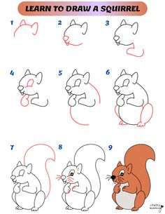 how to draw a cartoon squirrel step by step drawing instructions for kids and beginners