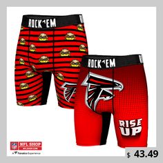 Channel your Atlanta Falcons spirit in everything you wear with these Two-Pack Mascot Slogan Boxer Briefs from Rock Em Socks. The boxers utilize an elastic waistband and four-way contour stretch to provide the best possible fit with each wear. The design features sublimated Atlanta Falcons graphics to ensure every layer you wear is as spirited as you are. Red Stretch Multi-pack Boxer Briefs, Red Multi-pack Sports Bottoms, Red Sporty Boxer Briefs For Training, Red Stretch Breathable Boxer Briefs, Fitted Red Bottoms For Sports Events, Casual Breathable Boxer Briefs For Streetwear, Casual Red Breathable Boxer Briefs, Casual Stretch Boxer Briefs For Sports, Stretch Red Bottoms For Sports Events