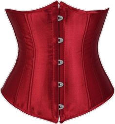 Elegant Red Underbust Corset, Fitted Corset With Button Closure, Red Underbust Corset For Cosplay, Red Fitted Corset For Cosplay, Elegant Red Corset For Costume Party, Fashion Corset, Wine Red Color, Red Corset, Corset Waist