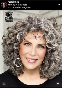 Short Curly Haircuts, Medium Curly Hair Styles, Gray Hair Highlights