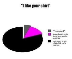 a pie chart that says i like your shirt