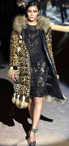 Tom Ford Coat Fashion, Leopard Print, Fashion Show