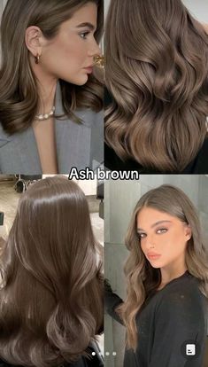 Light Brown Hair Styles, Brown Hair Styles, Brunette Tones, Light Brunette Hair, Rambut Brunette, Light Brunette, Beige Hair, Korean Hair Color