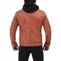 Description This men’s classic hooded leather jacket, in brown, is crafted from hand-waxed genuine leather and has a unique depth of color, due to Mush Editions exquisite finishing. The jacket features a classic snap button collar and two side pockets with zip closures; features also include detachable black hood that you can put on during chilly evening. External: Real Leather Internal: Polyester Lining Pockets: Two chest and External Waist Pockets Style: Detachable Hood and Snap Button Collar Rugged Brown Leather Jacket For Winter, Classic Distressed Brown Leather Jacket For Winter, Leather Outerwear With Double-lined Hood, Classic Winter Leather Jacket In Distressed Brown, Hooded Leather Biker Jacket For Winter, Winter Hooded Leather Biker Jacket, Leather Jacket With Detachable Hood For Fall, Fitted Leather Hooded Jacket With Double-lined Hood, Leather Jacket With Double-lined Hood