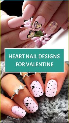 Add a touch of whimsy with our cute and playful heart nail designs for Valentine's Day! Hearts are the perfect way to create a fun and youthful manicure. Try a design with heart-shaped polka dots in different sizes and colors for a playful look, or go for a sweet design with heart outlines and tiny bows or stars. Whether you opt for a glossy finish, matte texture, or add adorable details like smiley faces or animal prints, let your heart nail designs bring a smile to your face and spread joy th Heart Tipped Nails, Tipped Nails, Color Block Nails, Negative Space Nails, Heart Nail Designs, Quick Nail, Space Nails, Valentine Nail Art