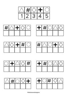 the numbers and symbols in this worksheet are arranged to make it look like they have