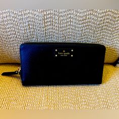 Brand New, Never Used, No Tag- Was A Gift. Absolutely Beautiful - Https://Www.Katespade.Com/Products/Morgan-Zip-Around-Continental-Wallet/K8917.Html Black Leather Kate Spade Wallets, Kate Spade Black Wallet With Zipper Closure, Kate Spade Black Leather Wallet, Kate Spade Black Wallet For Everyday Use, Black Kate Spade Wallet For Everyday Use, Everyday Black Kate Spade Wallet, Kate Spade Black Wallet, Large Wallet, Kate Spade Bags