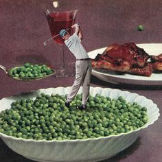 an advertisement for some sort of food with a man playing golf in the middle of it