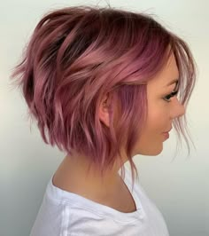 Short Choppy Pink Hair, Pink Hair Styles For Short Hair, Short Blonde Hair With Pink Tips, Spring Hair Color Ideas For Blondes Short Hair, Bixie Colour Hair Colors, Pink Hair Color Ideas For Short Hair, Short Pastel Pink Hair, Hair Color Inspiration For Short Hair, Grey And Pink Hair