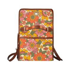 Women's Handbag, Retro Handbag, Women's Purse, Mod 60s, 70s Style bag, 70s Style purse, Floral Handbag, Floral Purse, 70s inspired,60s Style Custom handmade to order. Designed in California. Manufactured overseas. I designed this handbag to celebrate the 60s and 70s era with a cute mod floral pattern print. It comes with a removable shoulder straps as well. A great classic for your retro style outfit and goes with everything even in today's fashion! I hope you enjoy my design. Material: high-gra Retro Style Outfits, 70s Mode, Mod 60s, Retro Handbags, Floral Handbags, 70s Era, Floral Purse, Floral Prints Pattern, 70s Inspired