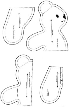 the cut out pattern for a teddy bear