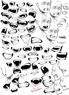 an image of various faces drawn in black and white