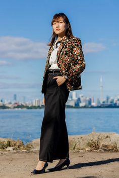 Oh hey there, beautiful floral blazer. Want to hear something weird? Whenever I wear you, people take me more seriously -- in a good way. I'm not sure if it's your custom embroidery. Or your tasteful tailoring. Or just the perfect "blazerness" of you. But thank you, my elegant woolen friend. And thanks for looking equally incredible with jeans, skirts, or pleated pants. You're the best of blazers, you really are. I think I'm going to put you on now and wander to the bookshop with a soulful look Women Formal Wear, Embroidered Blazer, Business Jacket, Formal Wear Women, Blazer Women, Embroidered Wool, Floral Blazer, Scarf Poncho, Women Formals