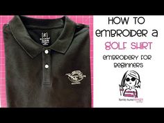 a black shirt with the words how to embroder a golf shirt