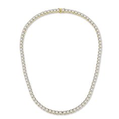 PRICES MAY VARY. AAAAA Sparkly Cubic Zirconia: Adorn yourself with brilliance and elegance wearing the Gemsme 5mm Tennis Necklace. Each stone is meticulously crafted and perfectly cut to achieve maximum sparkle and shine, giving you a stunning and luxurious look. Secure Double-Latch Box Closure: Our necklace is designed with a double-latch box closure, ensuring a secure and worry-free wearing experience. You can confidently show off your necklace without the fear of it slipping off or getting lo Gold Tennis Necklace With Sparkling Round Cut Stones, Classic Round Tennis Necklace With Rhinestones, Classic Round Rhinestone Tennis Necklace, Gold Iced Out Round Tennis Necklace, Gold Iced-out Tennis Necklace, Rhinestone Tennis Necklace, Classic Iced Out Tennis Necklace As Gift, Classic Iced Out Tennis Necklace Gift, Classic Necklace