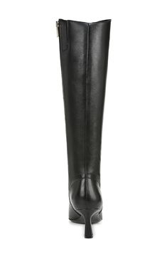 A full-length side zip climbs the leather shaft of this fierce knee-high boot with a flared heel and pointy toe for a pinch of Western charm. 2 1/8" heel 14" shaft; 14 1/2" calf circumference Contour+ Comfort technology Leather upper/synthetic lining and sole Imported Wide Calf, Knee High Boots, Side Zip, Knee High, Womens Boots, Full Length, Leather Upper, Black Leather, Nordstrom